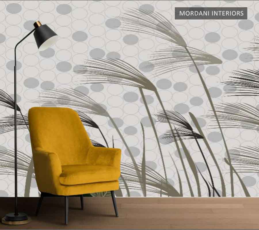 LEAVES & POLKA  DOTS TROPICAL WALL MURALS _ I
